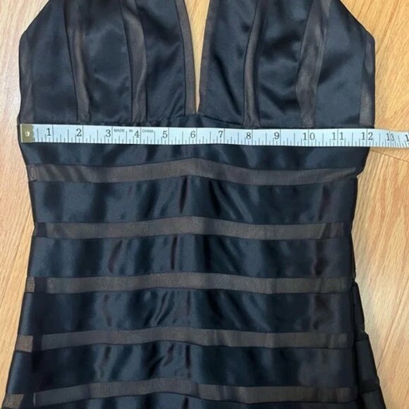 BCBG Black Silk Halter Cocktail Dress - Picture 10 of 11
